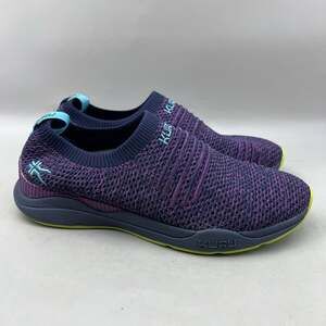 Kuru Stride Slip On Walking Shoes Women Size 7 Purple Knit Comfort Low Sneakers